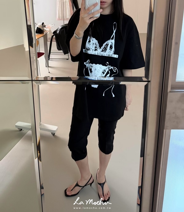 oversize比基尼圖圓領上衣